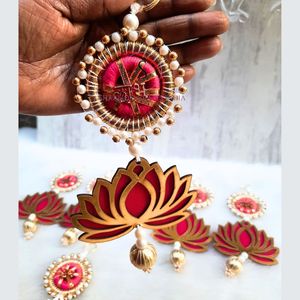 Colgantes de diseño de loto de alta calidad hechos a mano, guirnaldas y coronas de boda, colgantes de estilo de decoración tradicional de Diwali Toran - Product Image 5
