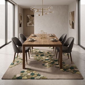 <b>Hand</b> <b>Tufted</b> Floral Non-Slip Latex Backing Wool <b>Rug</b> Beige Green Olive Modern Custom Design Area <b>Rug</b> Wholesale - Product Image 3