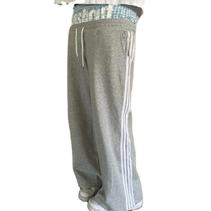 Pantalones de chándal para hombre holgados con bordado 3D personalizado, efecto desgastado por el sol y lavado ácido, con cordón largo, joggers de doble cintura, corte recto, estilo Hip Hop - Product Image 6