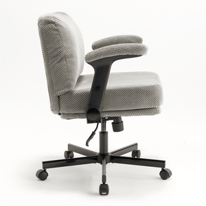 Sedia da Ufficio Regolabile con Seduta in Tessuto Confortevole, Design a Gambe Incrociate Largo, Base Girevole in Nylon - Product Image 3