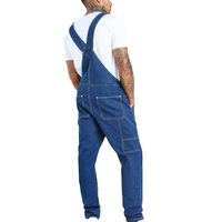 Salopette en jean taille haute pour homme, style décontracté, confortable et tendance, avec poches, pantalon long, salopette en denim de coton personnalisée