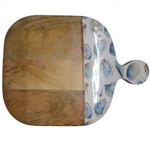 Utensilios de cocina a cuadros en blanco y negro, ecológicos, impresos, tallados a mano, tabla de servir y cortar de madera de mango esmaltada para el hogar - Product Image 6