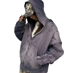 Sudadera con Capucha Estilo Urbano con Lavado Ácido, Tinte Mármol Distintivo y Puños Acanalados Cómodos para un Estilo Informal y Moderno - Product Image 1