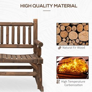 Robusto Divanetto a Dondolo in Legno con Sedute Curve Larghe in Noce, Arredo da Giardino con Cuscini Impermeabili per il Relax in Cortile - Product Image 6