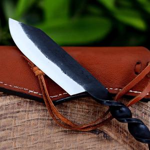 มีดครัวเหล็กกล้าคาร์บอนตีมือโบราณสไตล์ยุคกลาง Jexmoo ผลิตตามสั่ง - ใบมีดอเนกประสงค์ - ของขวัญสำหรับเชฟ - Product Image 6