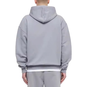 Sudadera con capucha con cremallera personalizada para hombre de gran calidad puro 100% algodón francés Terry sudadera recortada en blanco - Product Image 3