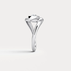 Bague de fiançailles statement en or massif 14 carats avec diamant de laboratoire taille poire, bague de mariage moderne pour femme - Product Image 2