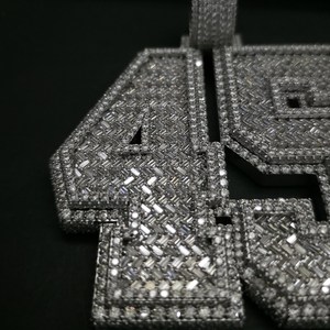 Collar con Colgante Número 45 con Diamantes Creados en Laboratorio, Estilo Hip Hop, Joyería Unisex para Uso Diario - Product Image 6
