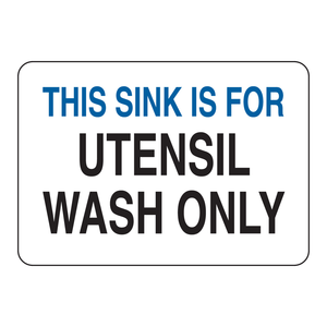 Panneau Brady durable résistant à l'eau pour lavage des ustensiles dans les cuisines et les laboratoires - Product Image 1