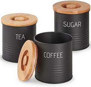 Home and Kitchen Storage Boxes and <b>Bins</b> Galvanized Steel Small Kitchen Storage Box for Tea Coffee and Sugar Box Kitchencanister - Product Image 2