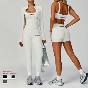 Conjunto de Yoga de 4 Piezas para Mujer, de Alta Calidad, Último Modelo, Transpirable y Ligero, Venta al Por Mayor - Product Image 5