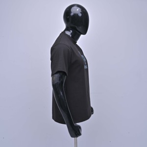 Camiseta de Algodón Negra para Hombre, Precio Económico al por Mayor, Manga Corta, Cuello Redondo, Estampado Brillante con Logotipo de Baloncesto VP, Corte Regular Informal - Product Image 4