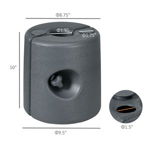 Set di 4 Pesi per Tenda in HDPE, Ancoraggi per Gazebo da 47 kg, Stabilità per Uso Esterno, Riempibili con Acqua o Sabbia, Accessori per Tende - Product Image 3