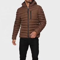 Vestes d'hiver rembourrées en duvet de canard chaud, personnalisées avec logo, en nylon, à capuche, pour hommes, vente en gros OEM