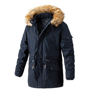 Chaqueta Parka de Invierno para Hombre con Capucha de Piel, Manga Larga, Resistente al Viento, para Uso en Exteriores, Color Beige - Product Image 1