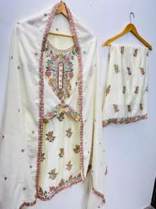 Ensemble Sharara en soie chino pure, magnifique et élégant, style indien pakistanais, pour femmes, idéal pour les fêtes, les mariages et les tenues décontractées. - Product Image 2