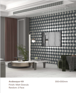 Azulejos Decorativos Premium Arabesque-101 |   Diseño de Patrón Geométrico Elegante |   Acabado Granulado Mate |   300×300 mm |   Pisos y revestimientos de lujo - Product Image 3