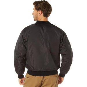 Men's Winter Bomber <b>Jacket</b> Solid Color Nylon Shell Polyester Lining Zipper Closure Windproof Casual Style <b>Thick</b> <b>Fleece</b> Wadding - Product Image 5