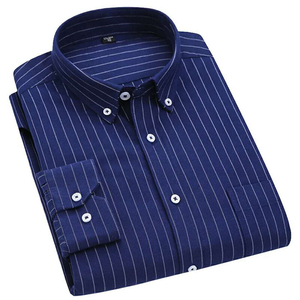 Chemise habillée classique pour homme, coupe ajustée, manches longues, tissée, infroissable, en mélange de coton, boutonnée, pour affaires, bureau et soirées - Product Image 1