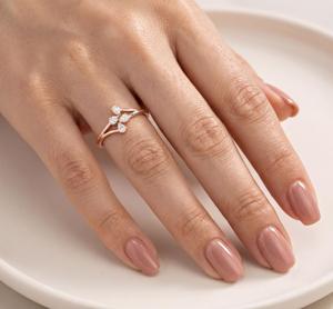 Igi 1CT ลูกแพร์สุดสวยขนาด10K 14K 18K แหวนหมั้นเพชรสีทอง - Product Image 4