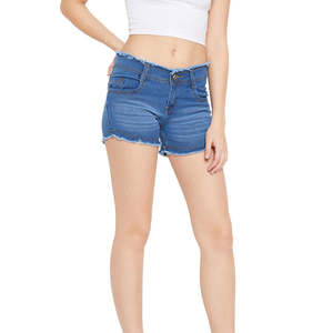 Shorts de mezclilla para mujer al por mayor, shorts de mezclilla personalizados para mujer, cintura media, corte ajustado, sexys, casuales de verano, precio razonable - Product Image 1