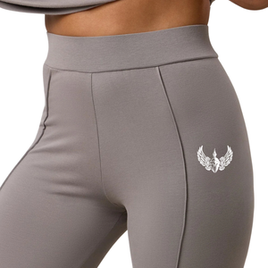 Grey Jersey Legging Women High Rise Stretch Training <b>Tights</b> Fitness Yoga Pants Athletic Activewear Daily Wear Bottoms - Product Image 3