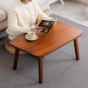 Table basse Tatami en bois massif de Sheesham, petite table de sol pour salon, baie vitrée, balcon, usage intérieur, bord arrondi, table d'appoint en bois - Product Image 1