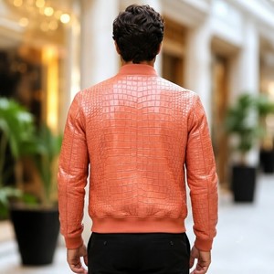 Wholesale Men's for Embossed Leather Bomber <b>Jacket</b> Breathable Summer <b>Western</b> Classic Shirt Style Private Label - Product Image 6