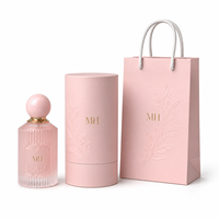 Kotak Hadiah Kemasan Parfum Oval Pink Ramah Lingkungan, Dapat Digunakan Kembali, dengan Magnet, Insert Beludru, dan Tas Kertas Grosir