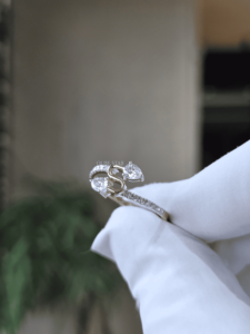 Bague Cœur Ouvert Classique en Diamant de Laboratoire Poire 0,40 ct Or 14K Torsadé Entrecroisé Bijou Fin de Promesse Cadeau pour Femme - Product Image 2
