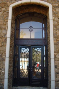 Royal Luxury Rust-resistant Steel Main Door with Geometric Patterned Glass Panels Modern Design Easy Assembly Entryway - Product Image 4