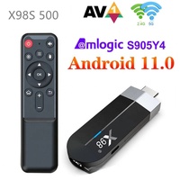 Mini Dispositivo de TV inteligente X98S500, decodificador con Android 11,0, Amlogic S905Y4, reproductor multimedia 4K