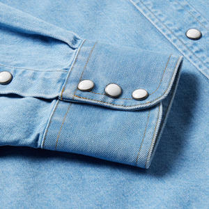 Chemises en jean personnalisées pour hommes, vente en gros, avec tissu durable, respirant, confortable et écologique, vêtements d'extérieur sur mesure - Product Image 4