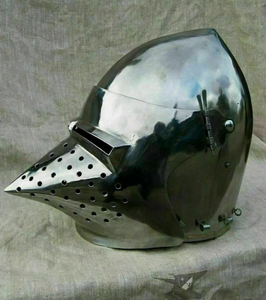 Casco Bascineta Medieval de Acero Pulido con Visera, Armadura Histórica para Recreación y Exhibición - Product Image 2