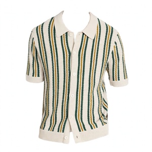Camisa Casual de Manga Corta para Hombre, Tejida a Rayas, 100% Algodón, Transpirable, con Cuello Camisero, Exportación de Verano desde BD - Product Image 5