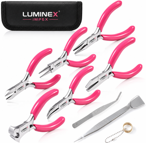 LUMINEX IMPEX LUB=113 <b>Long</b> <b>Nose</b> Stainless Steel Lightweight Smooth Work Jewelry Making Polishing Pliers for Bracelet Making DIY - Product Image 1