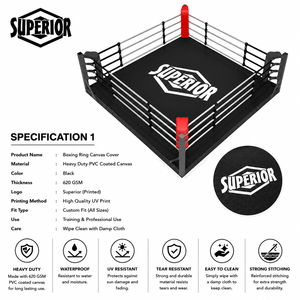 Customized Boxing Ring <b>Cover</b> Printed logo Boxing Ring <b>Canvas</b> <b>Cover</b> Floor Thai Boxing Ring for Outdoor and Indoor - Product Image 1