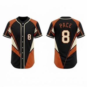 Professional Pitch Black Orange V Shaped Chevron Contrast Sportswear Sublimation <b>Baseball</b> Jerseys - Product Image 1