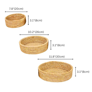 Export Quality <b>Round</b> Shape Best Seller Rattan Woven <b>Wicker</b> Storage Serving Fruit Tray Kitchen Ware Home Tabletop Decoration Tray - Product Image 6
