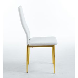 Ensemble de 4 chaises de salle à manger avec pieds dorés et assise blanche - Product Image 3
