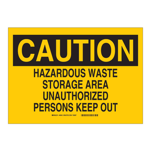 Panneau de signalisation de sécurité pour zone de stockage de déchets dangereux, utilisation intérieure/extérieure, Brady - Product Image 2