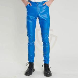 Pantalones de cuero para hombre con corte recto y cintura cómoda, elegantes pantalones de cuero de corte recto para hombre - Product Image 1