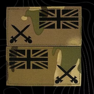 Parche Rectangular de Tela Tejida con Diseño de Union Jack y León, Insignia Bordada Termoadhesiva de Lona - Product Image 3