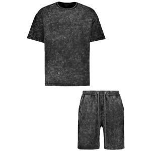 Vente en gros Ensemble survêtement d'été unisexe à manches courtes personnalisé T-shirt et short 100% coton pour hommes et femmes - Product Image 5
