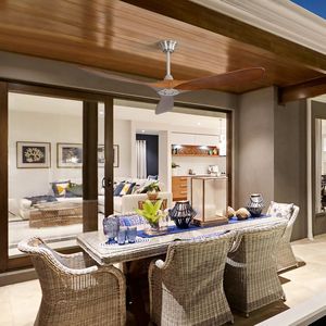 Ventilatore da Soffitto Moderno da 60 Pollici con Telecomando a 6 Velocità e 3 Pale in Legno Massello per Soggiorno - Product Image 3