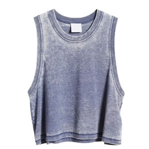 Débardeur court de yoga pour femme, sans bretelles, de haute qualité, écologique, délavé à l'acide, respirant, séchage rapide, idéal pour l'été et la gym - Product Image 4