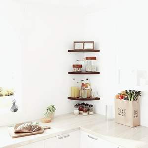 Estante Flotante de Madera de 3 Niveles para Sala de Estar, Estante Esquinero Decorativo, Organizador de Estantes |   Estante de Almacenamiento para Sala de Estar - Product Image 2