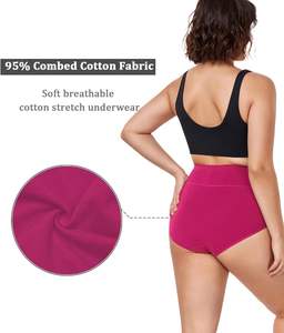 Sous-vêtements pour femmes à taille haute, fabriqués sur mesure, respirants, en tricot doux au toucher, extensibles, ajustement sûr, couvrance totale, pour un usage quotidien - Product Image 3