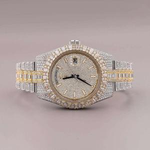 Montre de luxe Bussdown en moissanite pour homme, mouvement automatique ETA, résistance à l'eau 3 ATM, bracelet en acier inoxydable, cadran 41 mm - Product Image 1