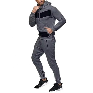 2019 más nuevo personalizado al por mayor Jersey deportivo para hombre Slim Fit chándal conjunto completo polar con capucha chándal - Product Image 1